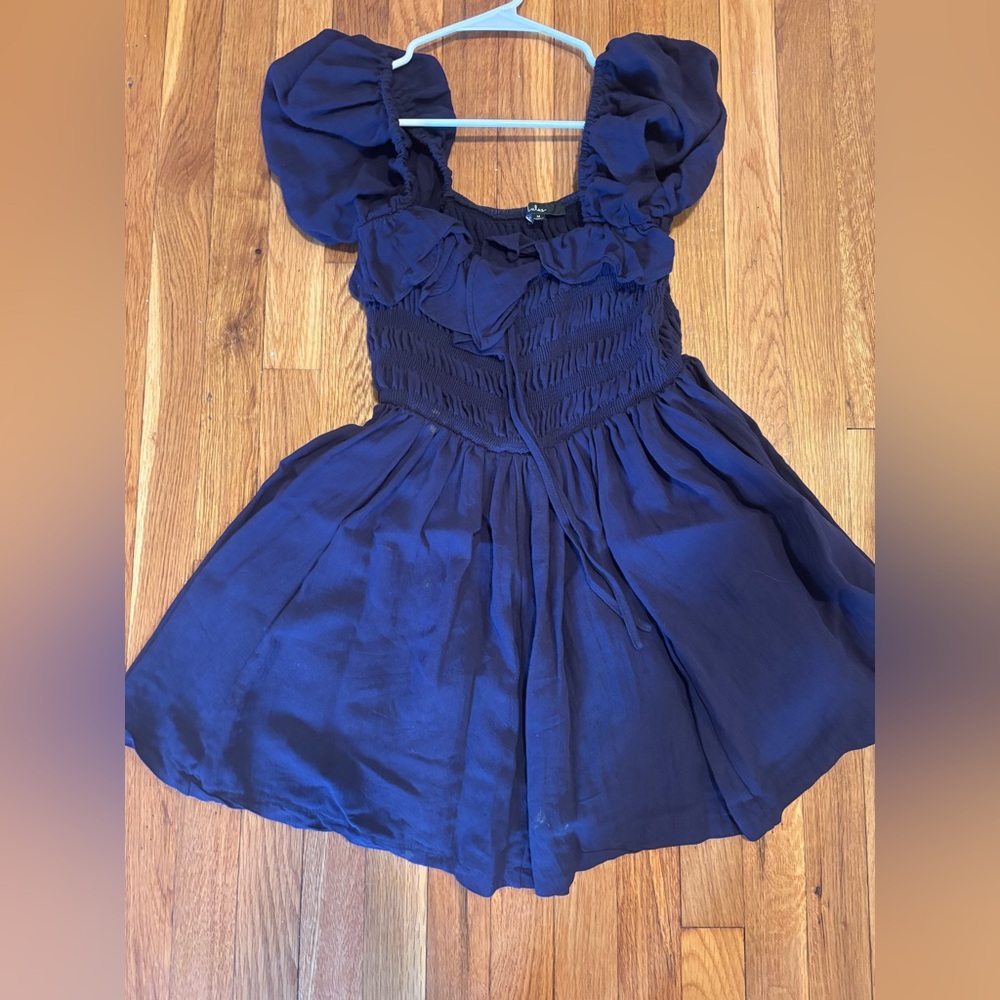 Navy Lulus Short Sleeve Dress Off the Shoulder